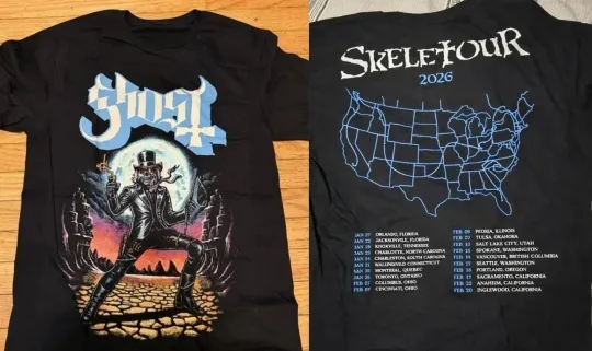 Ghost Band Skeletour World Tour 2026 Cowboy Papa Tour Dates T-Shirt