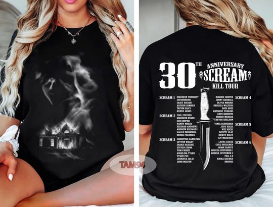 Discover Scream 7 30th Anniversary Kill Tour 2026 2 Sided Shirt