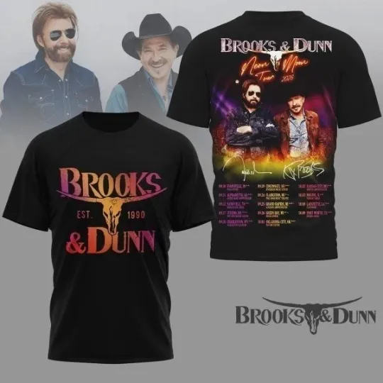 Discover Brooks And Dunn Moon Tour 2026 Concert 3D Shirt