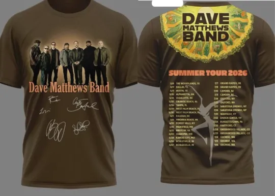 Discover Dave Matthews Band Summer Tour 2026 AOP 3D T-Shirt