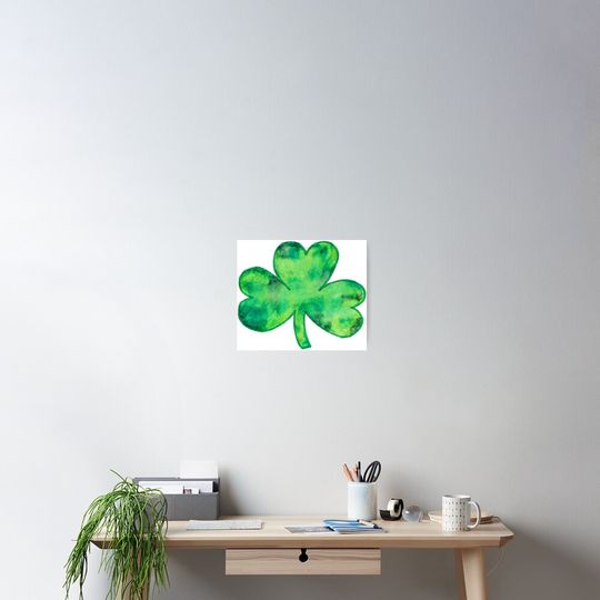 Watercolor Shamrock Poster
