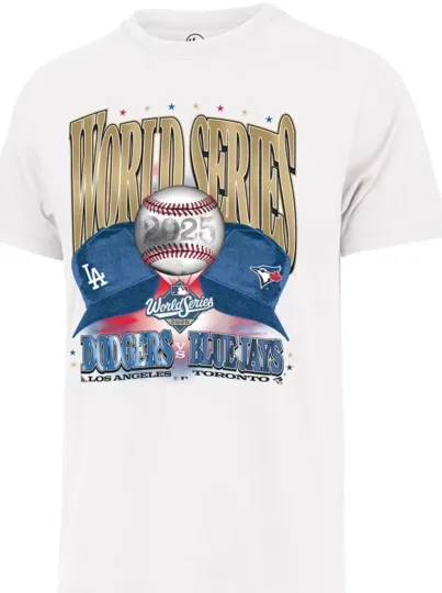 2025 World Series '47 Brand T-Shirt Los Angeles Dodgers Toronto Blue Jays Large