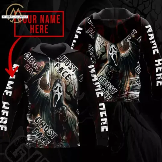 Personalized Ghostface Scream What Your Favorite Scary Movie 3D HOODIE ZIP
