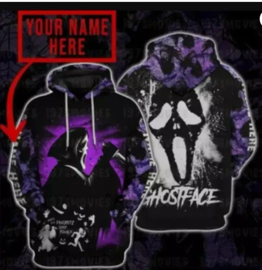 Personalized The Ghostface Scream 3D HOODIE HALLOWEEN GIFT CHRISTMAS GIFT