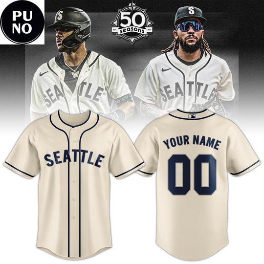 Seattle Mariners Steelheads 2026 Sunday Heritage Cream Personalized Jersey