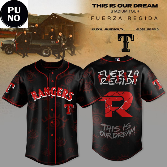 Texas Rangers x Fuerza Regida This Is Our Dream Stadium Tour 2026 Baseball Jersey