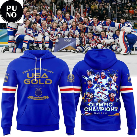 Discover USA 2026 Olympic Golden Men Team Champions Hockey Hoodie