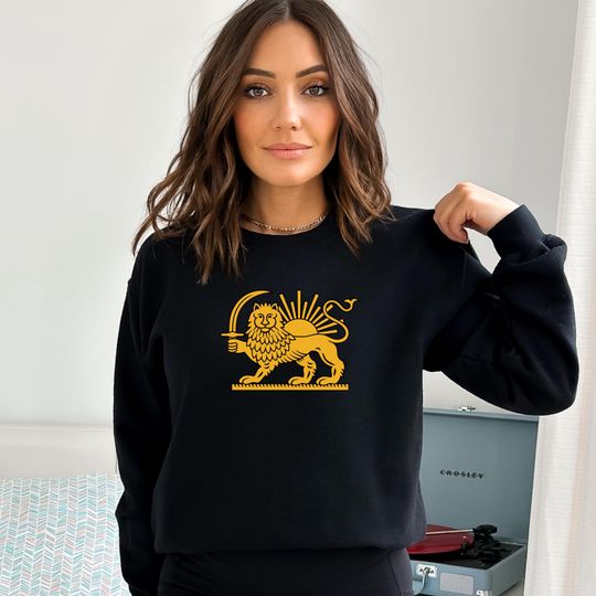 Persian Flag Shirt, Persian Flag Symbol, Shiro Khorshid, Lion and Sun Unisex Sweat, Free Iran, Zan Zendegi Azadi, Stand with Iranian Women
