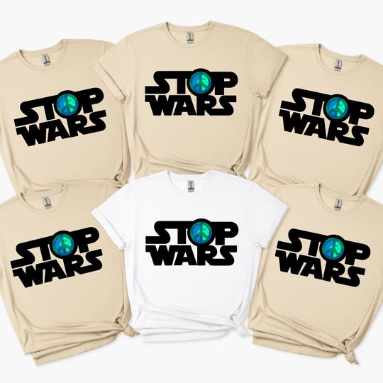 Discover Stop Wars T-Shirt, Peace Earth Graphic, Anti War Protest Tee