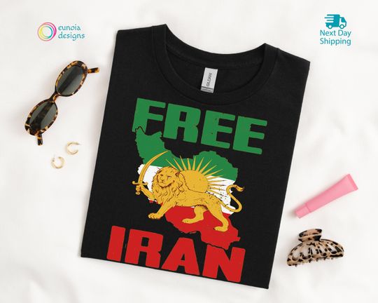 Discover Free Iran Tshirt, Persian Flag, Iran Flag Lion and Sun, No War Shirt, Iranian Heritage