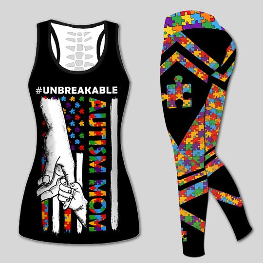 Autism Mom Tank Top, Autism Mom Legging Set, Autism Support Gym Tank Top, Awareness Tank Top, Gift For Mom, Womens Leggings