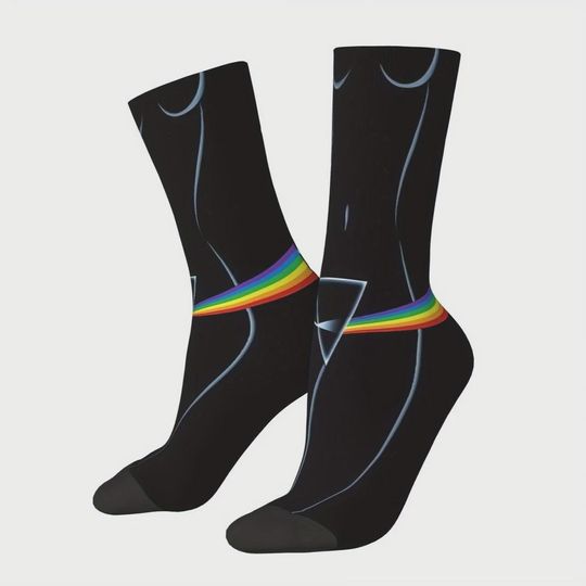 Discover Pink Floyd Dark Side of the Moon Novelty Socks, Rock Band Album Gift