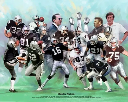 Discover Oakland Raiders 17 Legends Vertical Poster Print Madden Stabler Allen Bo Jackson