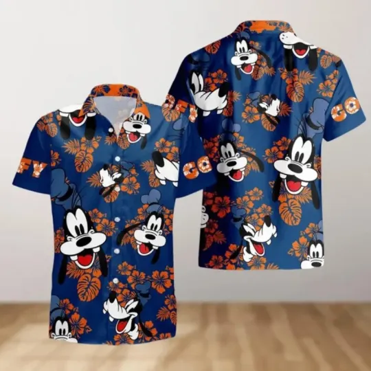 Discover Disney Goofy Hawaiian Shirt, Funny Cartoon Button Shirt, Disney Vacation Beach