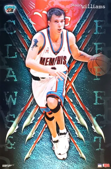 Jason Williams Claws and Effect 2001 Memphis Grizzlies Vintage NBA Poster