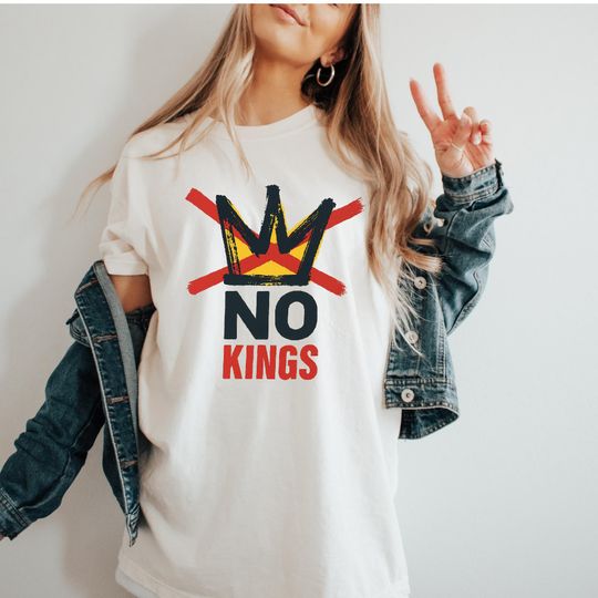 Discover NO KINGS Shirt, Anti Authoritarian Protest Shirt,Pro Democracy Shirt,No Kings In America T-Shirt, Political Tee,Democracy Not Monarchy Shirt