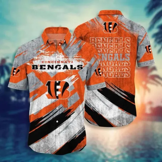 Cincinnati Bengals Abstract Stripes Hawaiian Shirt Gift For Friends