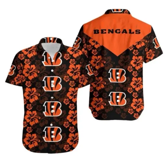 Cincinnati Bengals Bold Hibiscus Hawaiian Shirt Gift For Friends