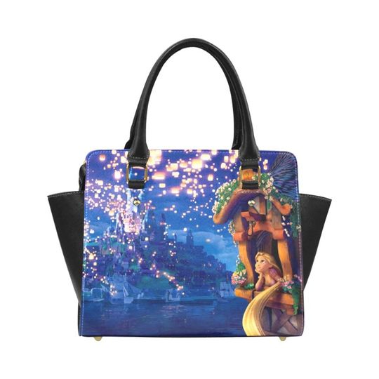Tangled Women's Handbag | Rapunzel Disney Tote | Disneyland Purse | PU Leather Bag