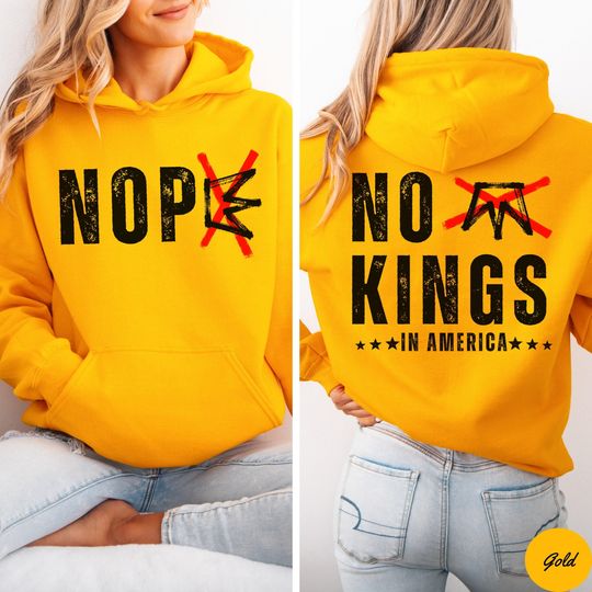 Discover No Kings Protest Hoodie, Nope No Kings in America March 28 Protest Sweatshirt, Political Activist Unisex Shirt, Anti Monarchy Anti Maga Tee