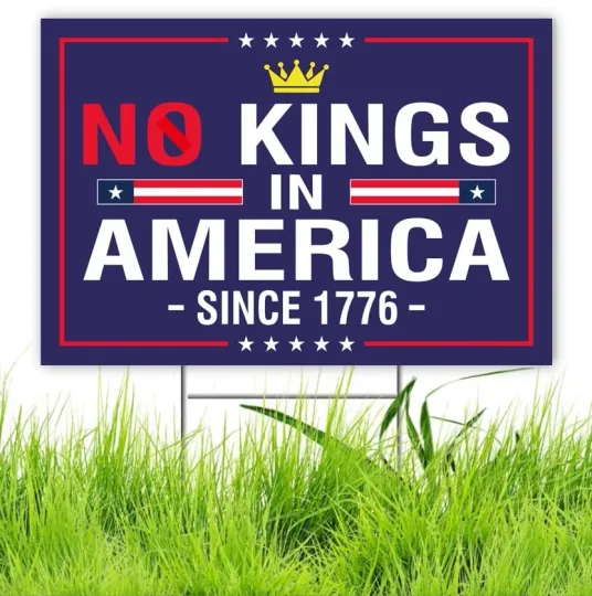 No Kings In America Yard Sign Resist Hate Save Democracy Anti Trump Lawn NKIA