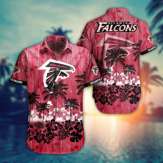 Atlanta Falcons Palm Paradise Hawaiian, Gift For Fans, Gift For Friends