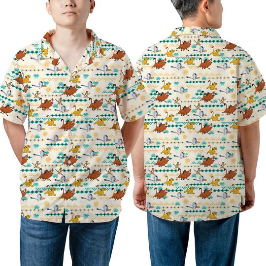 Disney Lion King Hawaiian Shirt, Simba Timon Pumbaa Hawaii Shirt, Animal Kingdom Disneyland Family Trip Hakuna Matata Matching Outfit