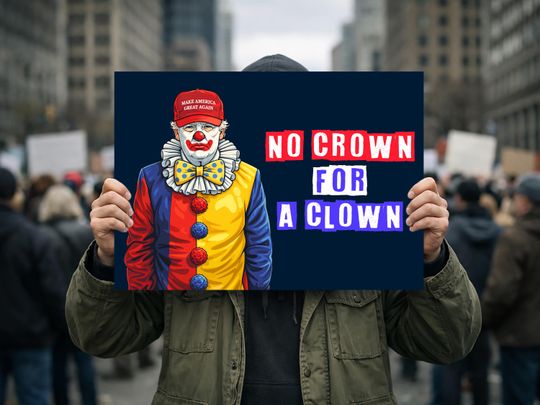No Crown For A Clown Protest Sign Funny, Anti Trump Protest Political Decor, Democrat Humor Gift