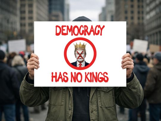 Discover Democracy Has No Kings Protest Sign Anti Trump Crown, Save Democracy Political Decor, Activist Gift