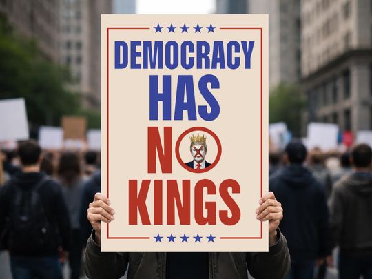 Discover Democracy Has No Kings Protest Sign Anti Trump Crown X Protest, Save Democracy Political Lawn Decor, Anti Dictator Gift