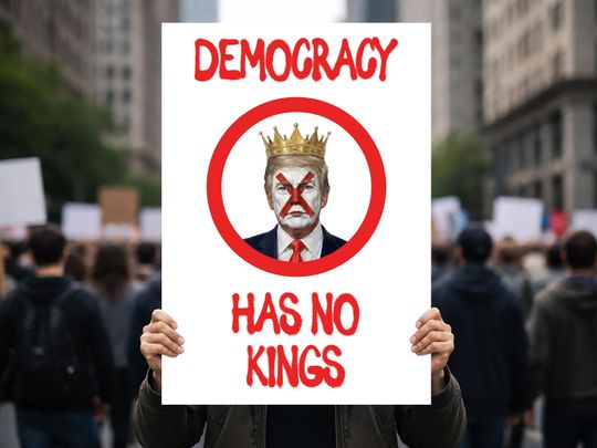 Discover Democracy Has No Kings Protest Sign Anti Trump Crown Protest, Save Democracy Political Lawn Decor, Stop Dictator Activist Gift