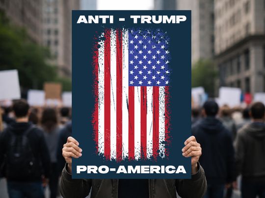 Discover Anti Trump Pro America Protest Sign Distressed Flag Protest, Country Over Party Political Decor, Patriotic Democrat Gift
