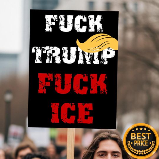 Discover Fck Trump Fck ICE Sign, Abolish ICE, Anti Fascist, Political Resistance, Democrat Gift, Handheld Protest Poster Sign
