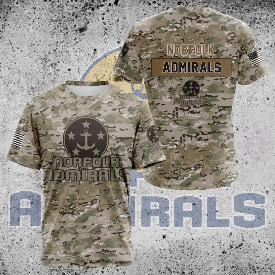 Discover Premium Norfolk Admirals Camo Design 3D Sport Hockey For Father Day For Men