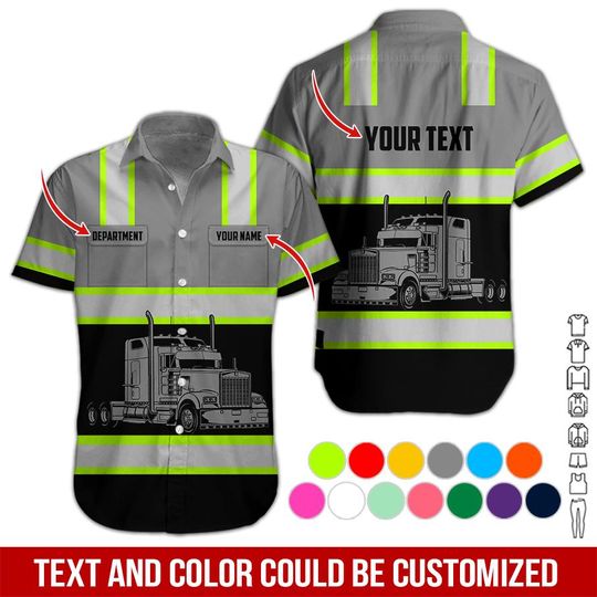 Custom Pocket Truck Driver Work Shirt: Non Reflective Personalized Uniform