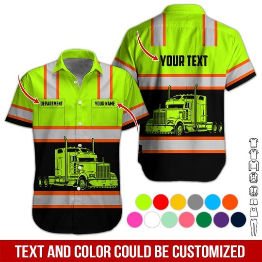 Custom Trucker Work Shirt, Personalized Semi Truck Uniform