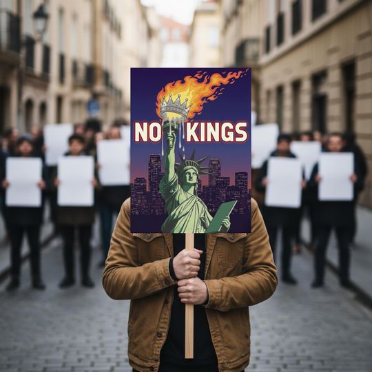 Discover No Kings Sign, Pro Democracy Protest Poster, Statue Of Liberty Rally Prop, Anti Authoritarian Yard Sign, Protect Democracy Activist Gift