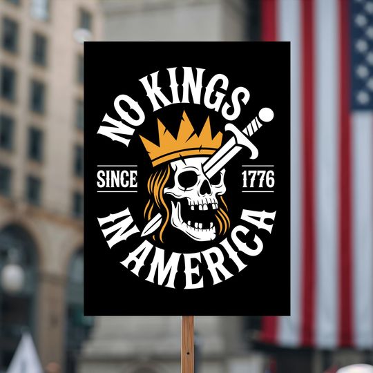 Discover No Kings in America Digital Download, Anti-Trump, Anti-MAGA, FDT, Democratic Political Activist Rally Sign, Resistance Protest March Poster