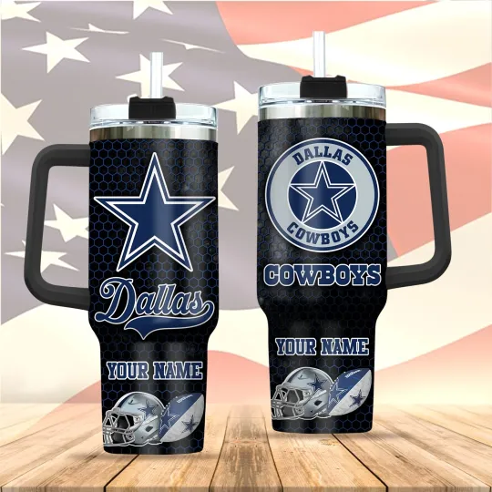 Discover Dallas***Cowboyss 40oz Stainless Steel H2.0 Flowstate Quencher Tumbler