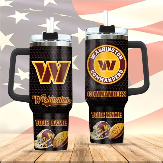 Discover football Team Commanders 40oz Stainless Steel H2.0 Flowstate Quencher Tumbler3