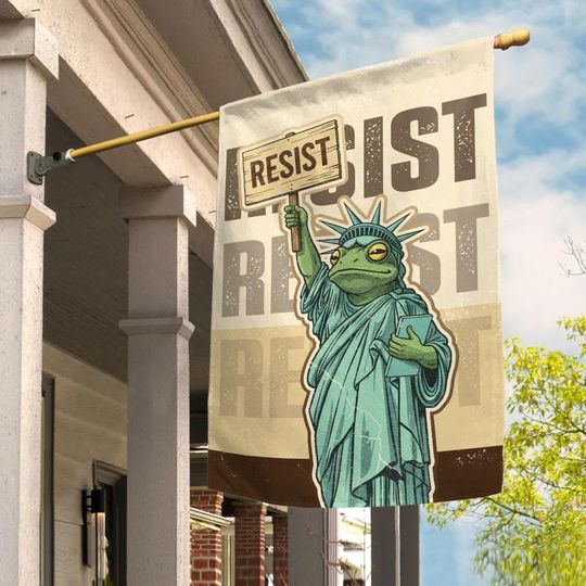 Discover Resist Portland Frog Protest Garden Flag, Resist Frog ICE Garden Flag, Anti Establishment Deportation Resistance Flag, No Kings Flag
