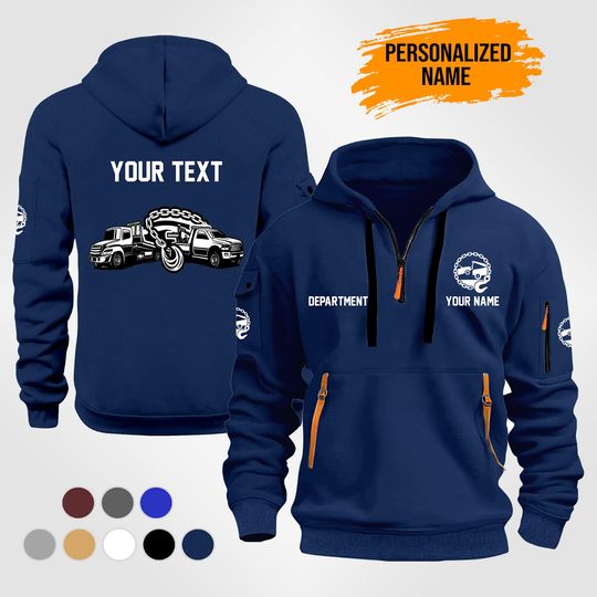 Discover Custom Truck Quarter Zip Work Hoodie: Personalized All Over Printed Uniform