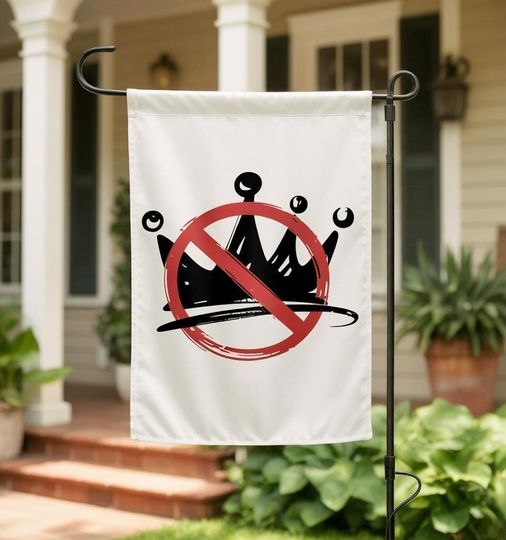 Discover No Kings Garden Flag , Funny Feminist Sublimation Design, No Queen Crown Yard Decor