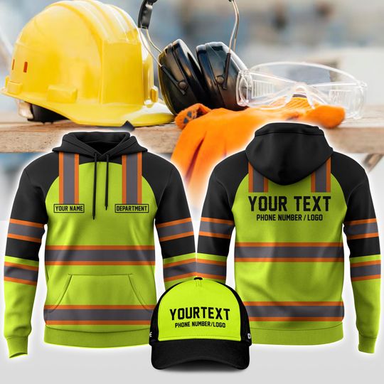Custom Workwear Shirt: Personalized Non Reflective Green Yellow Company Uniform