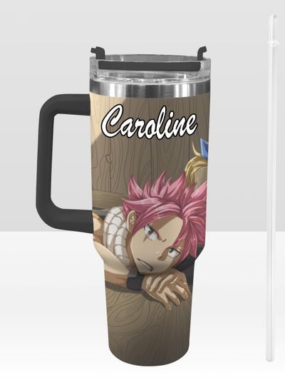 Fairy Tail 40 oz Tumbler: Natsu Dragneel Personalized Stanley-Inspired Stainless Steel Cup