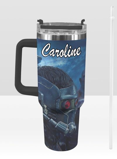 Guardians of the Galaxy 40 oz Tumbler: Drax, Rocket, Groot Personalized Stanley-Inspired Stainless Steel Cup