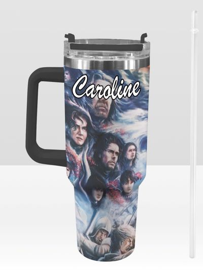 Game of Thrones 40 oz Tumbler: Jon Snow, Arya Stark, Lannisters Personalized Stanley-Inspired Stainless Steel Cup