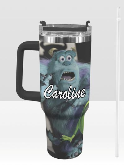 Discover Monster Inc 40 oz Tumbler: Mike Wazowski and James Sullivan Personalized Stanley-Inspired Stainless Steel Cup