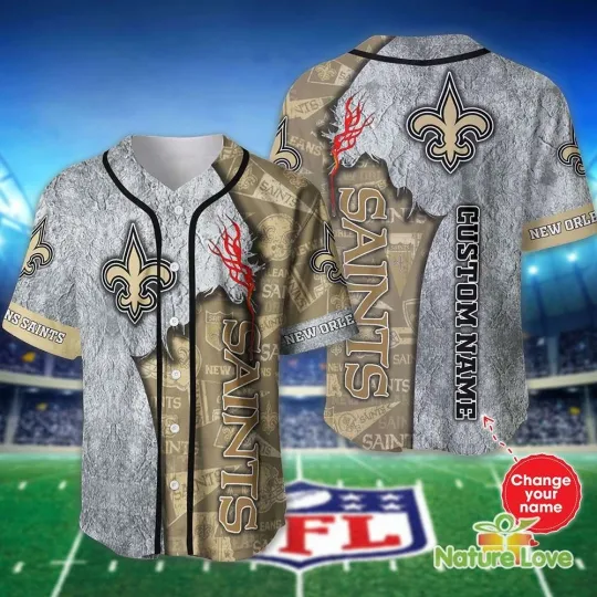 Discover Custom Name New Orleans Football Team Saintss Baseball Jersey Shirt Gifts for Fa