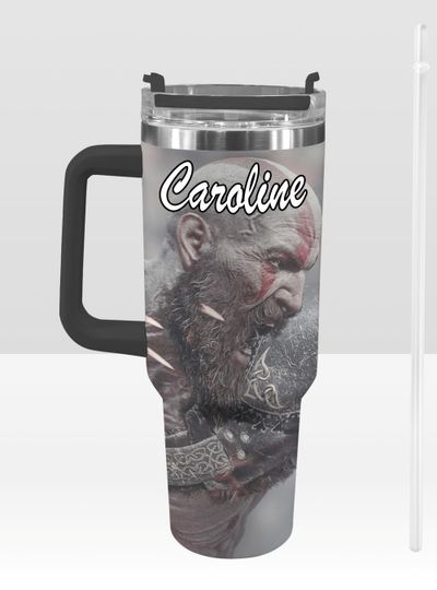 Discover God of War 40 oz Tumbler: Kratos Personalized Stanley-Inspired Stainless Steel Cup